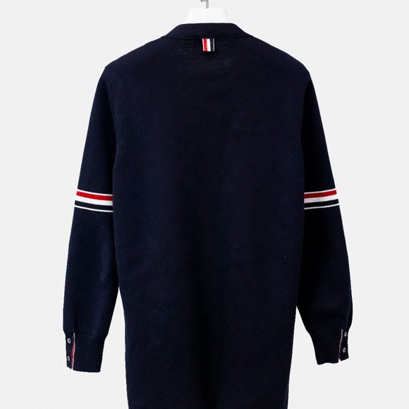 Thom Browne Navy Milano Stitch Long Cardigan - Picture 4 of 15
